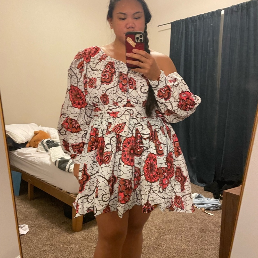 African Print Off the shoulder Dress